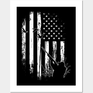 Duck Hunting American Flag Usa Hunters Gift For Men Posters and Art